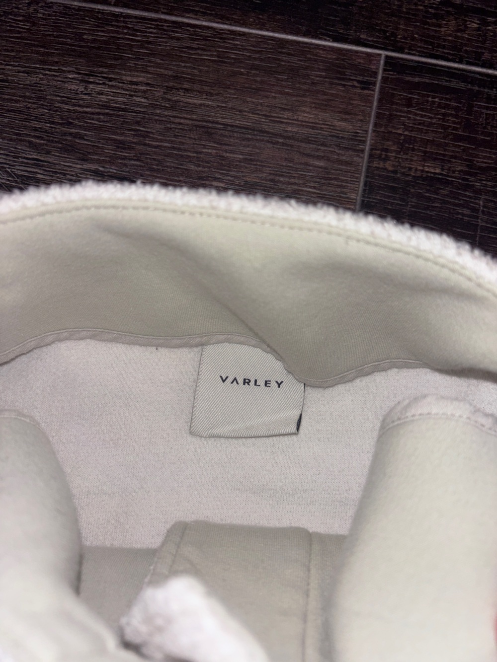 Varley Cream Teddy Bouclé Jacket with Contrast Hem - Picture 4 of 7